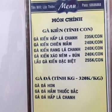 Thực đơn- Nhà Hàng Lộc Thiên