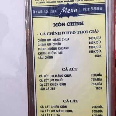 Thực đơn- Nhà Hàng Lộc Thiên