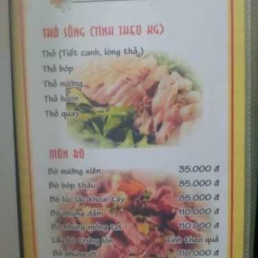 Thực đơn- Nhà Hàng Mây - Ẩm Thực 3 Miền