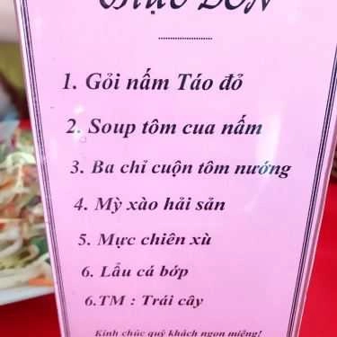Thực đơn- Nhà Hàng Táo Đỏ - Ẩm Thực 3 Miền