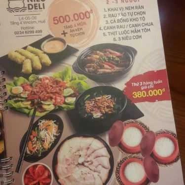 Thực đơn- Nhà Hàng Niêu Deli - Vincom Plaza