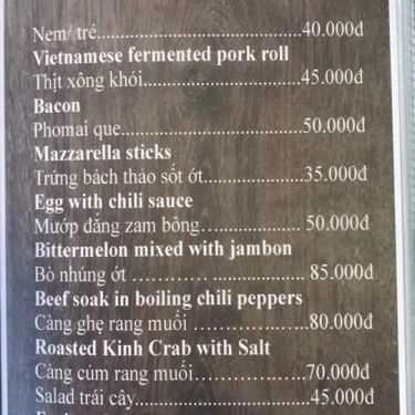 Thực đơn- Nhà Hàng Ông Táo Restaurant - Ẩm Thực Huế