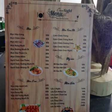 Thực đơn- Nhà Hàng Overnight Restaurant - Ẩm Thực 3 Miền