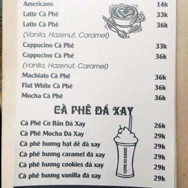 Thực đơn- Pause Coffee