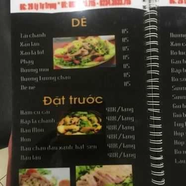 Thực đơn- Nhà Hàng Phố Mới Restaurant - Gà & Heo Bản Lên Mâm
