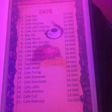 Thực đơn- Cafe Phòng Trà Flamingo