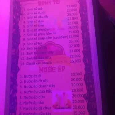 Thực đơn- Cafe Phòng Trà Flamingo