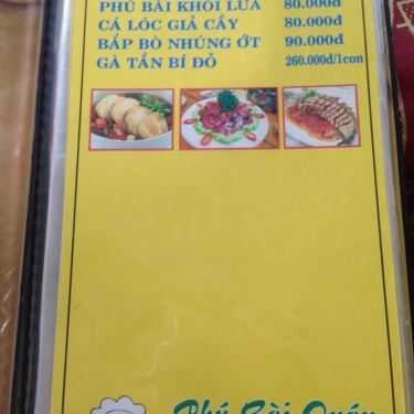 Thực đơn- Nhà Hàng Phú Bài Quán - Ẩm Thực 3 Miền