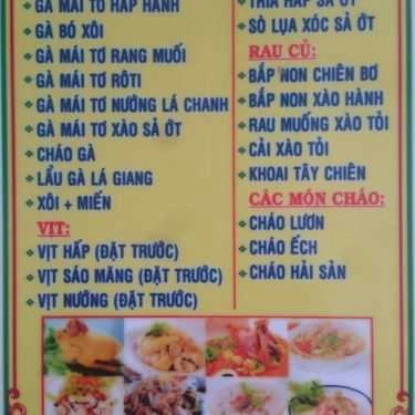 Thực đơn- Quán Nhậu Quán Gà 1B Miếu Đôi