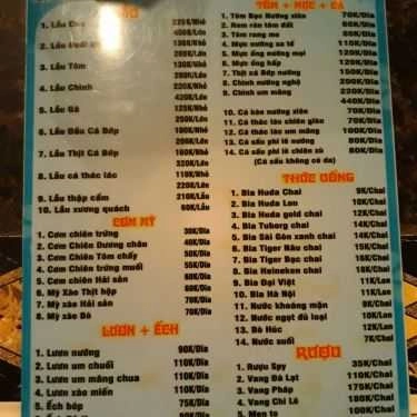 Thực đơn- Nhà Hàng Quang Rọm Restaurant - Lẩu & Nướng