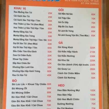 Thực đơn- Nhà Hàng Rau Muống Restaurant