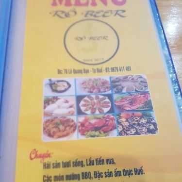 Thực đơn- Nhà Hàng Rô Beer - Lẩu Tiến Vua & Hải Sản Tươi Sống