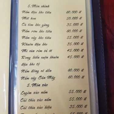 Thực đơn- Nhà Hàng Sân Mây - Món Chay