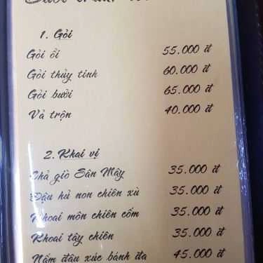 Thực đơn- Nhà Hàng Sân Mây - Món Chay