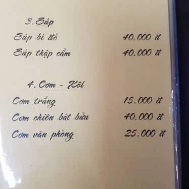 Thực đơn- Nhà Hàng Sân Mây - Món Chay