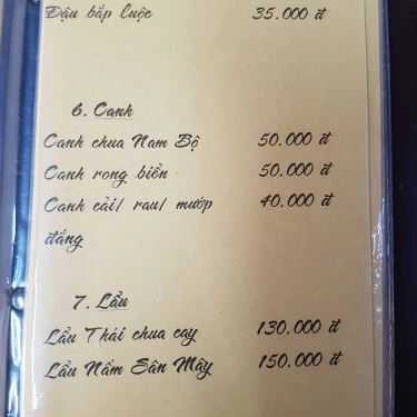 Thực đơn- Nhà Hàng Sân Mây - Món Chay