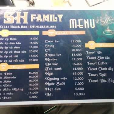 Thực đơn- SH Family Cafe