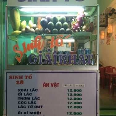Thực đơn- Cafe Sinh Tố - Phan Bội Châu