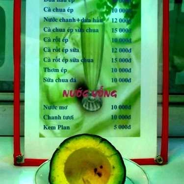 Thực đơn- Cafe Sinh Tố - Phan Bội Châu