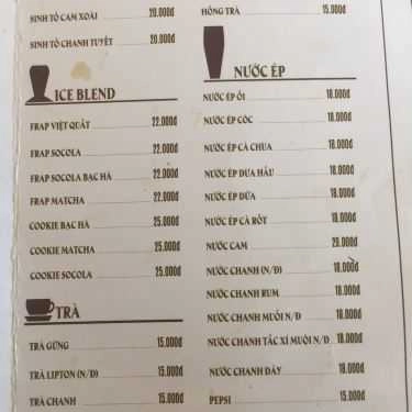 Thực đơn- Siro Cafe & Milk Tea