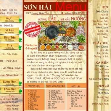 Thực đơn- Sơn Hải - Nhà Hàng Lẩu & Nướng - Hoàng Quốc Việt