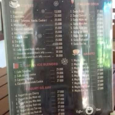 Thực đơn- Sunrise Coffee Corner