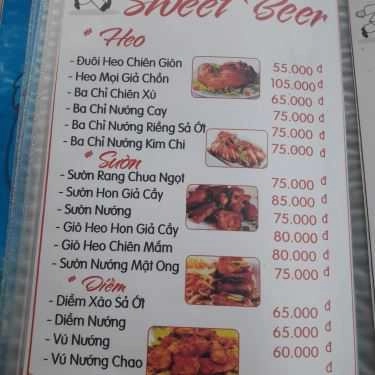 Thực đơn- Nhà Hàng Sweet Beer Restaurant - Các Món Nhậu