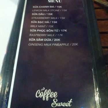 Thực đơn- Sweet Cafe