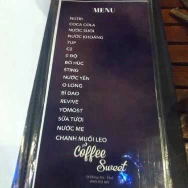 Thực đơn- Sweet Cafe
