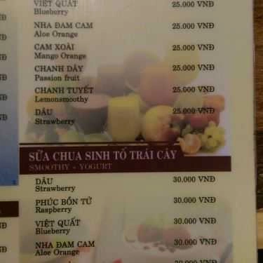 Thực đơn- T & N Coffee