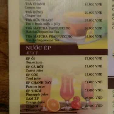 Thực đơn- T & N Coffee
