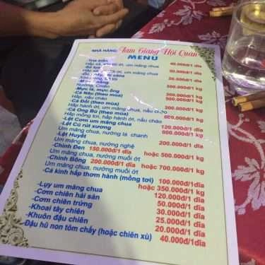 Thực đơn- Nhà Hàng Tam Giang Hội Quán - Hải Sản Tươi Sống