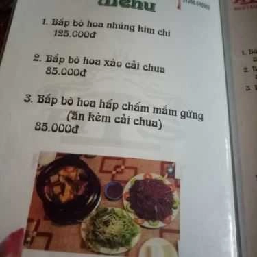 Thực đơn- Nhà Hàng Tân Hương Sen