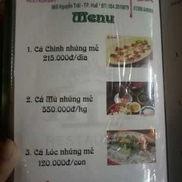 Thực đơn- Nhà Hàng Tân Hương Sen