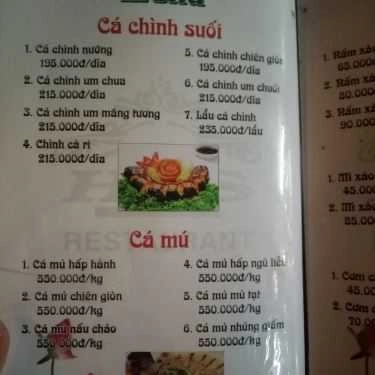 Thực đơn- Nhà Hàng Tân Hương Sen