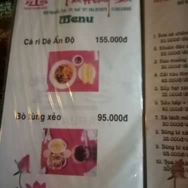 Thực đơn- Nhà Hàng Tân Hương Sen
