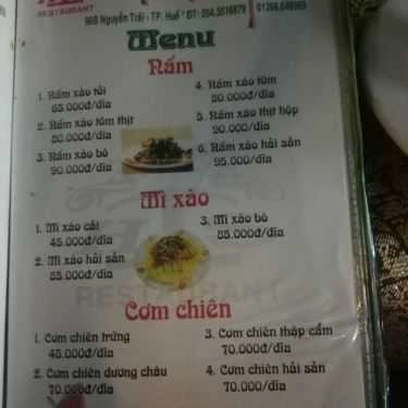 Thực đơn- Nhà Hàng Tân Hương Sen