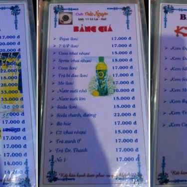 Thực đơn- Thảo Nguyên Cafe
