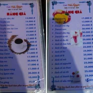 Thực đơn- Thảo Nguyên Cafe