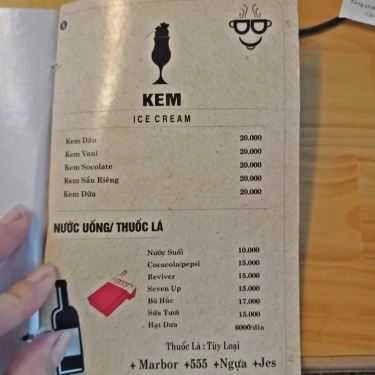 Thực đơn- The Face Coffee