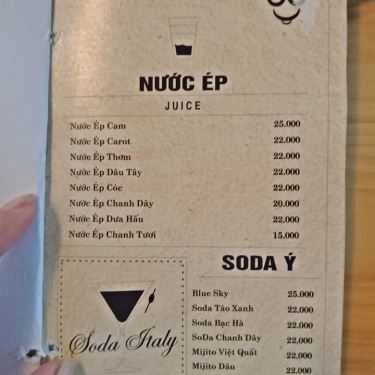 Thực đơn- The Face Coffee