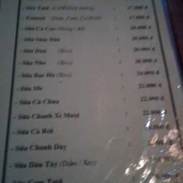 Thực đơn- Thư Viên Cafe
