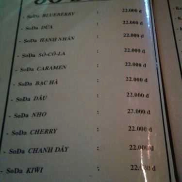 Thực đơn- Thư Viên Cafe