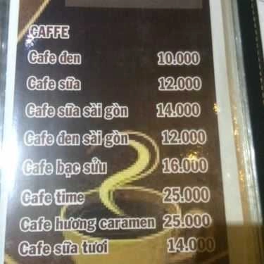 Thực đơn- Time Cafe
