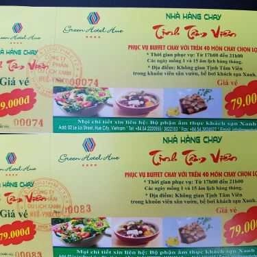 Thực đơn- Nhà Hàng Tịnh Tâm Viên - Món Chay