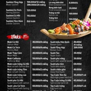 Thực đơn- Nhà Hàng Tokyo BBQ & Sushi Restaurant