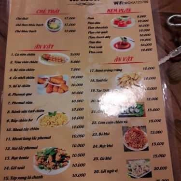 Thực đơn- Cafe Moka - Trà Sữa & Ăn Vặt