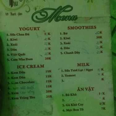 Thực đơn- Trăng Thu Cafe