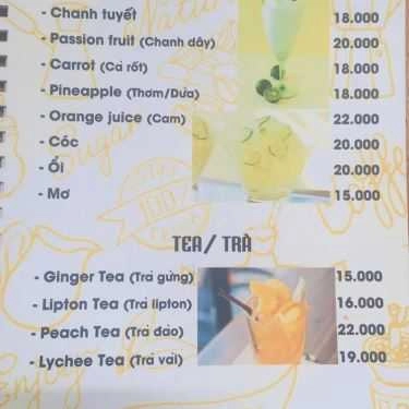 Thực đơn- True Coffee