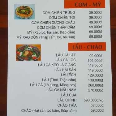 Thực đơn- Nhà Hàng Trường Tiền Cafe & Restaurant